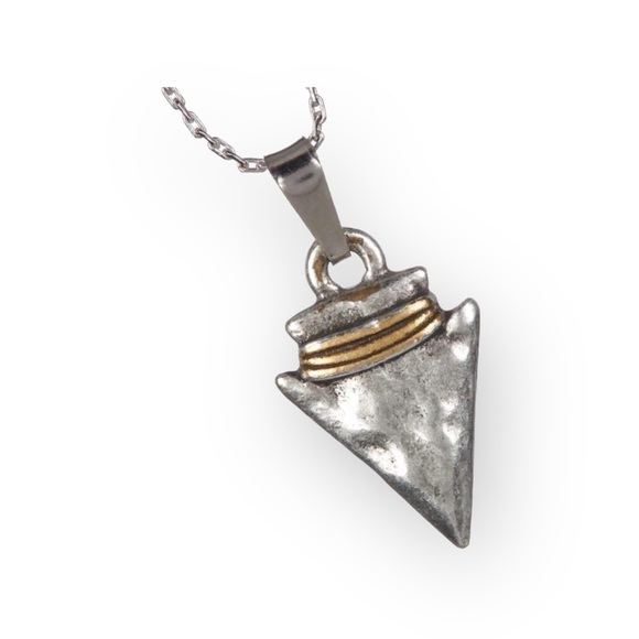 new Alex and Ani 𖤹 Arrowhead Pendant Necklace 𖤹 Rafaelian Silver + Gold Accent - Picture 2 of 16